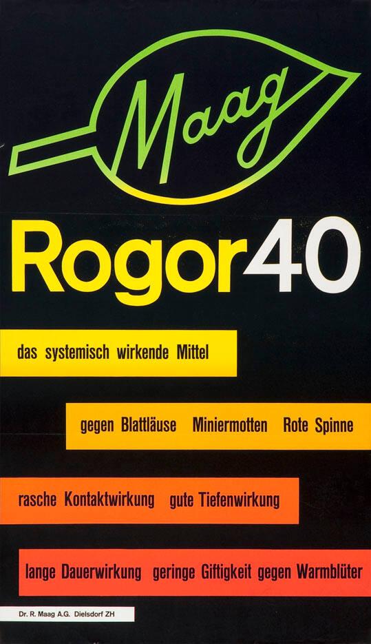 Maag Rogor 40 - das systemisch wirkende Mittel gegen Blattläuse, Miniermotte, Rote Spinne - rasche Kontaktwirkung, gute Tiefenwirkung, lange Dauerwirkung, geringe Giftigkeit gegen Warmblüter