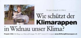 Wie schützt der Klimarappen in Widnau unser Klima? Projekt 1162: Mit Biogas aus Mist und Grüngut. Was 3857 Tonnen CO2 einspart.  www.stiftungklimarappen.ch