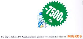 - 7500 t CO2 - die Migros hat den CO2-Ausstoss massiv gesenkt. www.migros.ch/klimaschutz