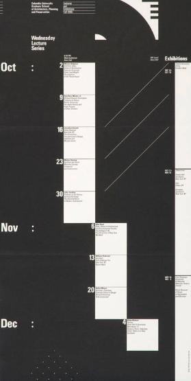 Columbia University - Graduate School of Architecture Planning and Preservation - Lectures and Exhibitions - Fall 1985 - Wednesday Lecture Series