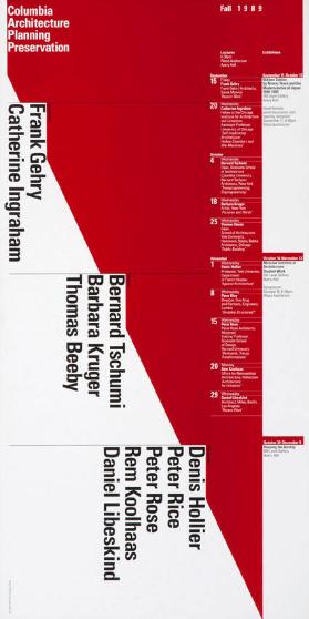 Columbia University Architecture Planning Preservation - Lectures Exhibitions - Fall 1989