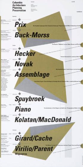 Columbia University Architecture Planning Preservation - Lectures - Exhibitions - Fall 1997