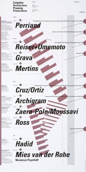 Columbia University Architecture Planning Preservation - Lectures - Exhibitions - Spring 1998