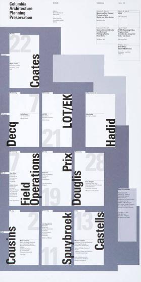 Columbia University Architecture Planning Preservation - Lectures - Exhibitions - Spring 2001