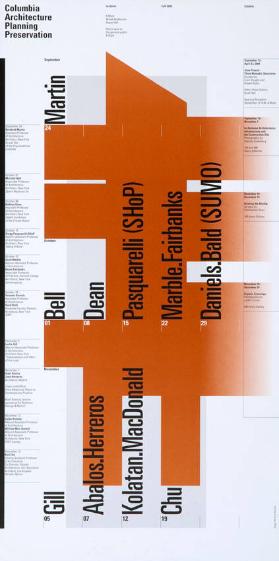 Columbia University Architecture Planning Preservation - Lectures - Exhibits - Fall 2003