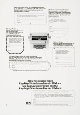 Alles, was an einer neuen Kugelkopf-Schreibmaschine der IBM neu sein kann, ist an der neuen IBM 82 Kugelkopf-Schreibmaschine der IBM neu: