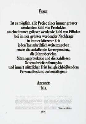 Frage: Ist es möglich, alle Preise einer immer grösser werdenden Zahl von Produkten an eine immer grösser werdende Zahl von Filialen bei immer grösser werdender Nachfrage in immer kürzerer Zeit [...]? Antwort: Jaja.