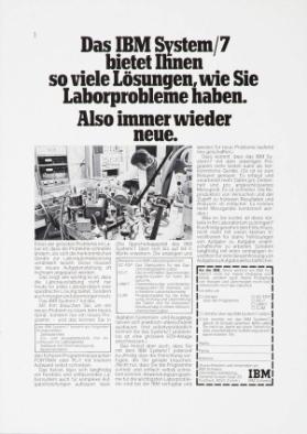 Das IBM System/7 bietet Ihnen so viele Lösungen, wie Sie Laborprobleme haben. Also immer wieder neue.