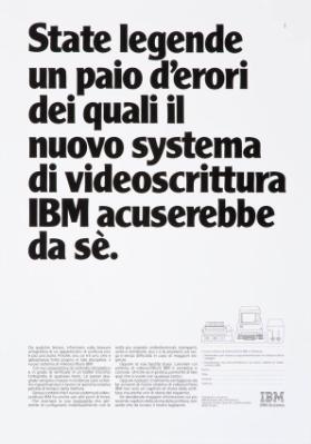 State legende un paio d'erori dei quali il nuovo systema di videoscrittura IBM acuserebbe da sè.