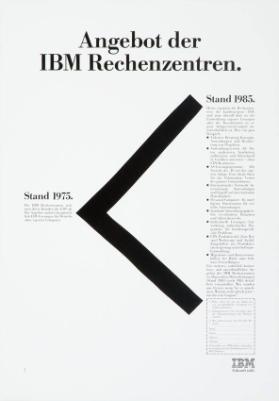 Angebot der IBM Rechenzentren. - Stand 1975. - Stand 1985.