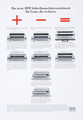 Das neue IBM Schreibmaschinensortiment für Leute, die rechnen.