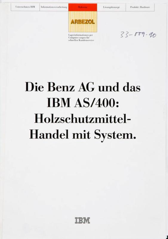 Die Benz AG und das IBM AS/400: Holzschutzmittel-Handel mit System.