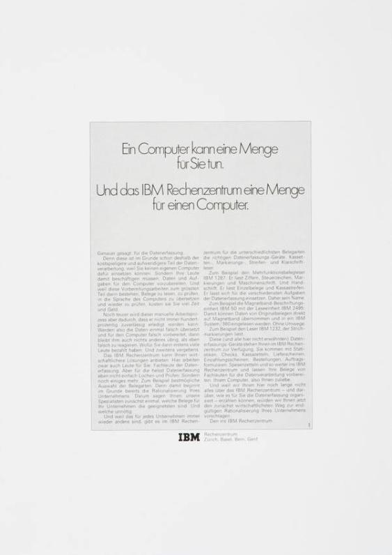 Ein Computer kann eine Menge für Sie tun. Und das IBM Rechenzentrum eine Menge für einen Computer.