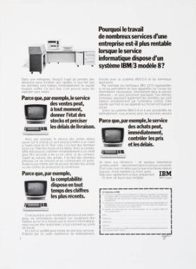 Pourquoi le travail de nombreux services d'une entreprise est-il plus rentable lorsque le service informatique dispose d'un système IBM/3 modèle 8?