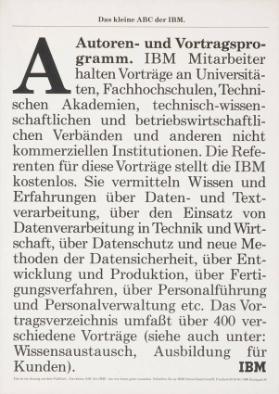 A - Autoren- und Vortragsprogramm.