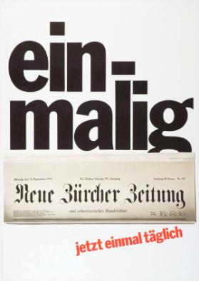 Einmalig - Neue Zürcher Zeitung - Jetzt einmal täglich