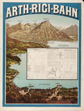 Arth-Rigi-Bahn - Saison 1885 - Rigi via Arth-Goldau, Station der Gotthard- und Arth-Rigi-Bahn (...)