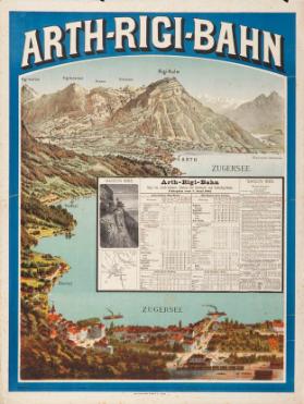 Arth-Rigi-Bahn - Fahrplan vom 1. Juni 1893. - Rigi via Arth-Goldau, Station der Gotthard- und Arth-Rigi-Bahn (...)