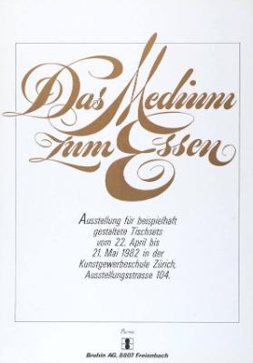 Das Medium zum Essen - Ausstellung für beispielhaft gestaltete Tischsets - Kunstgewerbeschule Zürich