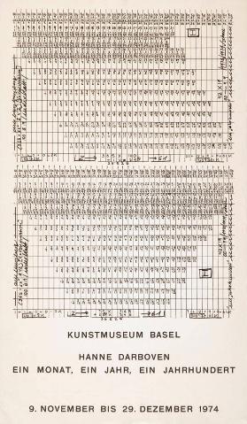 Kunstmuseum Basel - Hanne Darboven - Ein Monat, ein Jahr, ein Jahrhundert