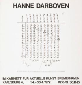 Hanne Darboven im Kabinett für aktuelle Kunst Bremerhaven