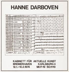 Hanne Darboven - Kabinett für aktuelle Kunst Bremerhaven