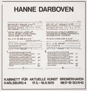 Hanne Darboven - Kabinett für aktuelle Kunst Bremerhaven