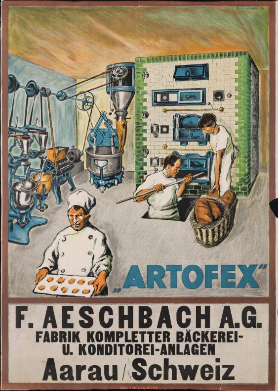 „Artofex“ – F. Aeschbach A.G. – Fabrik kompletter Bäckerei- u. Konditorei-Anlagen – Aarau/Schweiz