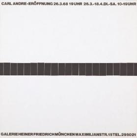 Carl Andre - Galerie Heiner Friedrich München
