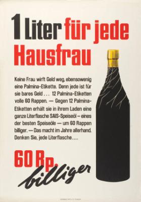 1 Liter für jede Hausfrau - 60 Rp billiger