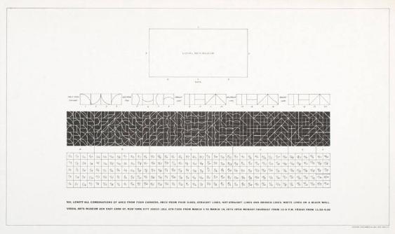 Sol LeWitt - Combinations of Arcs from four Corners - Visual Arts Museum New York - March 1 to March 19, 1976