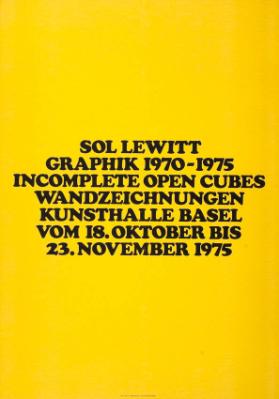 Kunsthalle Basel - Sol LeWitt - Graphik 1970-75 - 18. Oktober-23. November 1975