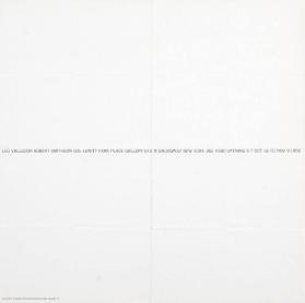 Park Place Gallery, New York - Leo Valledor, Robert Smithson, Sol LeWitt - Oct 16 to Nov 9, 1966