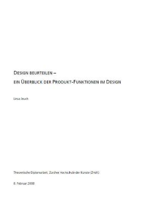 Design beurteilen - Ein Überblick der Produkt-Funktionen im Design
