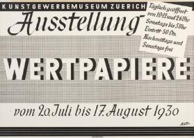 Kunstgewerbemuseum Zürich - Ausstellung - Wertpapiere