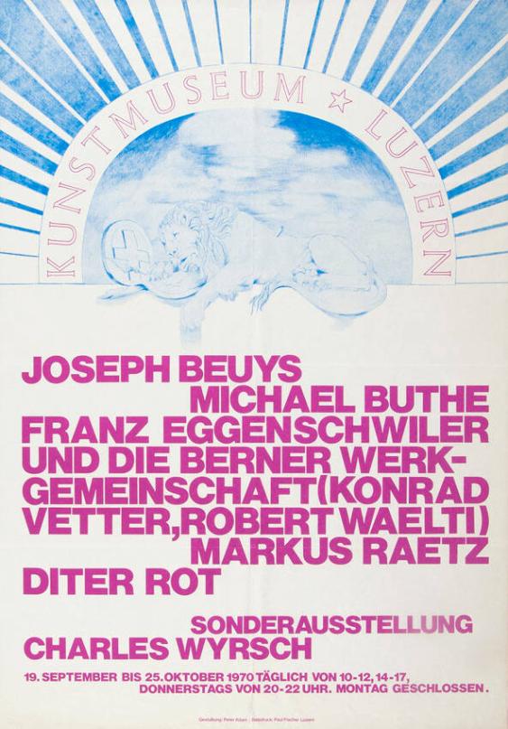Kunstmuseum Luzern - Joseph Beuys - Michael Buthe - Franz Eggenschwiler (...) - 19. September bis 25. Oktober 1970