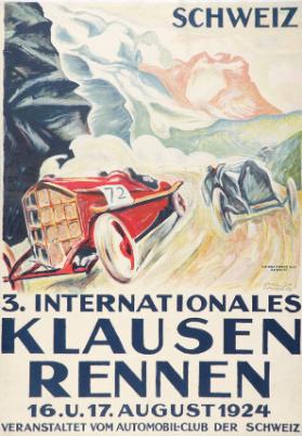 Schweiz - 3. Internationales Klausenrennen - 16. u. 17. August 1924