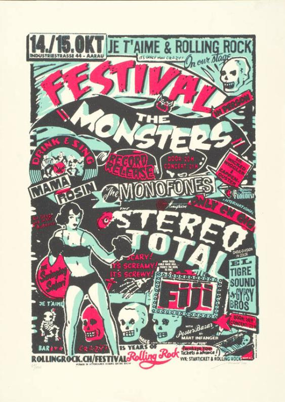 Je t'aime & Rolling Rock Festival - Aarau - The Monsters - The Monofones - The Stereo Total - Fiji