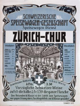 Schweizerische Speisewagen- Gesellschaft - Speisewagen Dienst - Zürich Chur