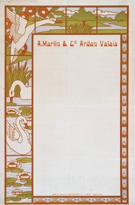 A. Martin & Cie Ardon Valais - Cadre Art Nouveau à trois couleurs à 40 fr. le mètre