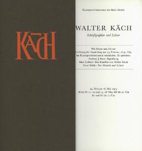 Walter Käch. Schriftgrafiker und Lehrer