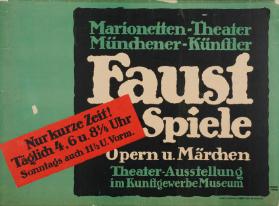 Marionetten-Theater Münchener-Künstler - Faust Spiele - Opern u. Märchen - Theater-Ausstellung im Kunstgewerbe Museum
