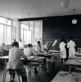 Unterricht in der Innenarchitektur, um 1950