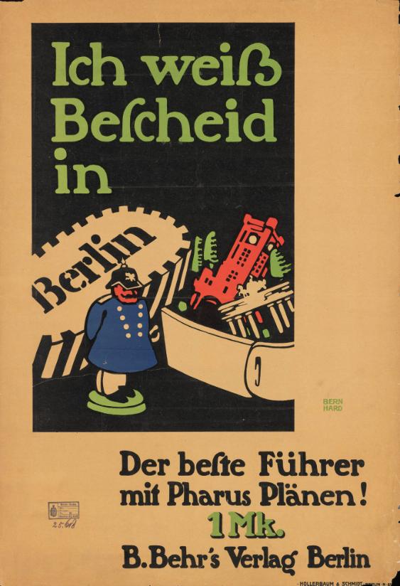 Ich weiss Bescheid in Berlin - Der beste Führer mit Pharus Plänen! 1 Mk. - B. Behr's Verlag Berlin