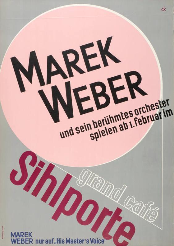 Marek Weber und sein berühmtes Orchester spielen ab 1. Februar im Grand Café Sihlporte