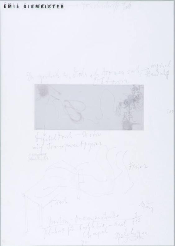 Emil Siemeister - Da geschah es, dass ich Aromen sah - Digitaldruck-Motiv auf Transparentpapier - Berlin, Oranienstrasse - Plakat für Gasthuis - Geel
