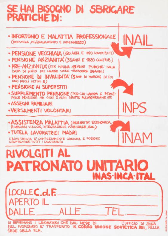 Se hai bisogno di sbrigare pratiche di: [...] - Rivolgiti al Patronato Unitario INA S - INCA - ITAL