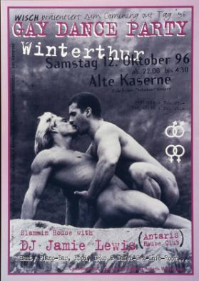 Wisch präsentiert zum Coming out Tag' 96 - Gay Dance Party Winterthur - Samstag 12. Oktober 96 - Alte Kaserne - Slammin House with DJ Jamie Lewis ( Antaris House Club)