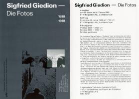 Sigfried Giedion - Die Fotos	