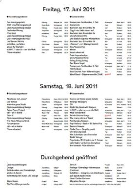Festival der Künste 2011: Programmübersicht